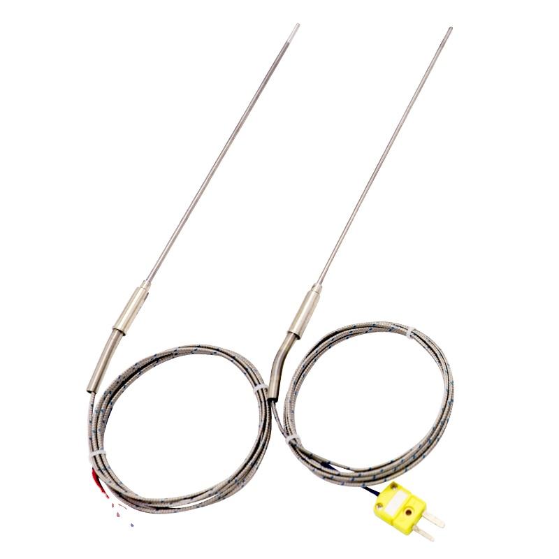 Nadelgepanzertes flexibles Thermoelement, Typ K, 2-Draht, Hochtemperatur-Hochpräzisions-Thermoelement mit erweitertem PT100-RTD-Sensor