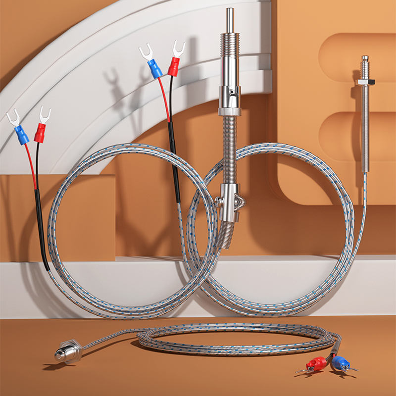 Kompakter Temperatursensor in Industriequalität mit Edelstahl-Schraubmontage. PT100K-Sonde (M6/M8) Thermoelement
