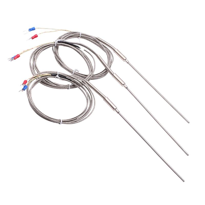 Nadelgepanzertes flexibles Thermoelement, Typ K, 2-Draht, Hochtemperatur-Hochpräzisions-Thermoelement mit erweitertem PT100-RTD-Sensor