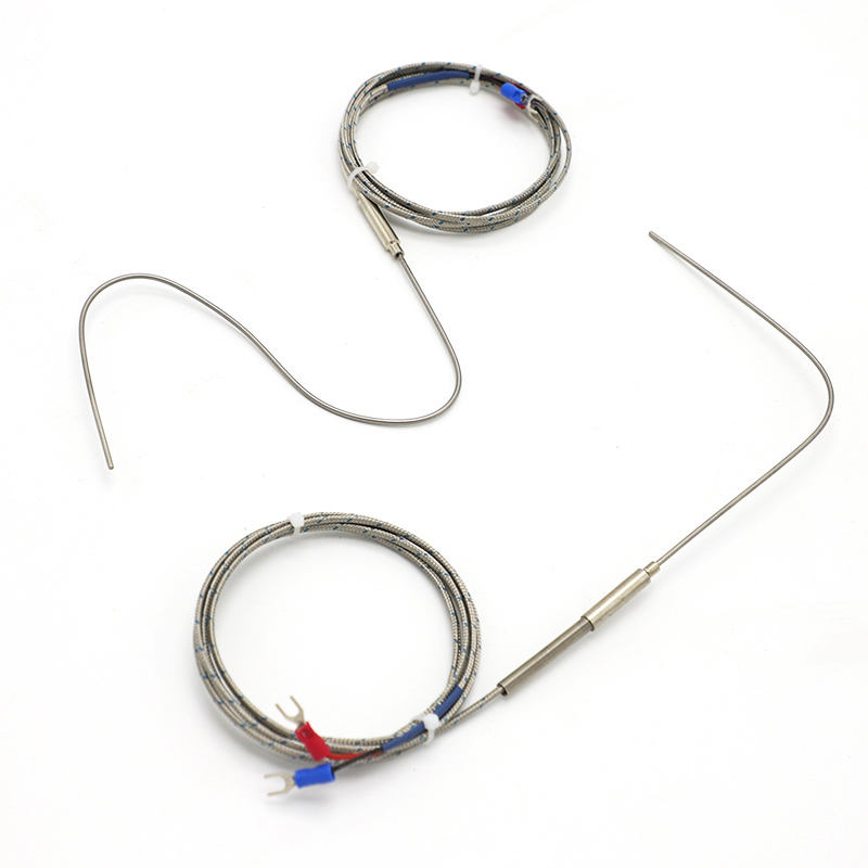 Nadelgepanzertes flexibles Thermoelement, Typ K, 2-Draht, Hochtemperatur-Hochpräzisions-Thermoelement mit erweitertem PT100-RTD-Sensor