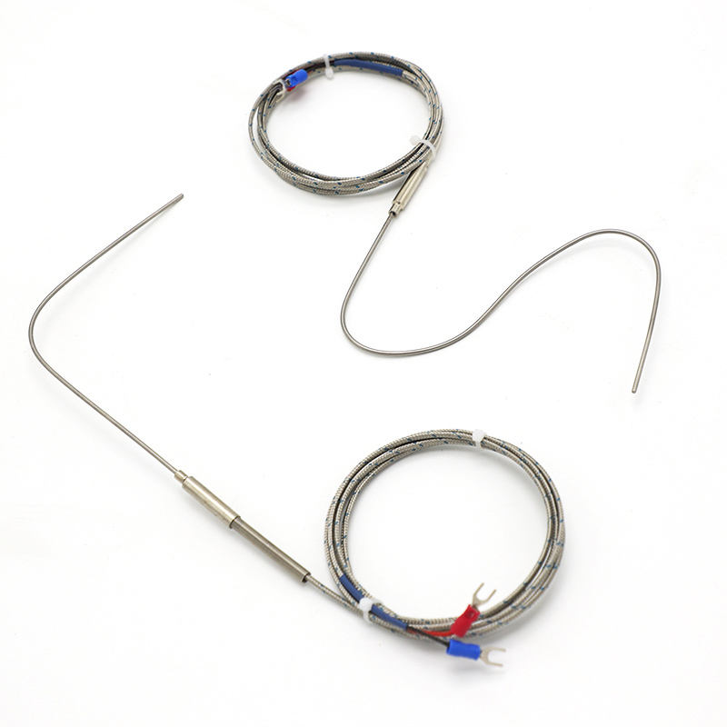 Nadelgepanzertes flexibles Thermoelement, Typ K, 2-Draht, Hochtemperatur-Hochpräzisions-Thermoelement mit erweitertem PT100-RTD-Sensor