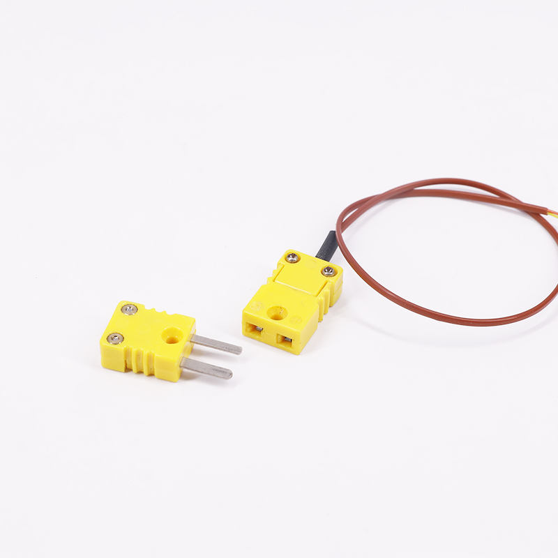 Braunes, PTFE-ummanteltes 2-Draht-Thermoelement-Verlängerungskabel zur Temperaturmessung mit Thermoelementstecker für Direktkontakt-K-Typ-Sensor