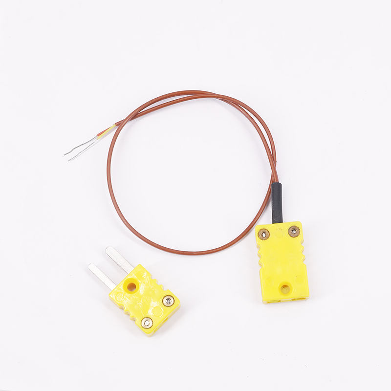Braunes, PTFE-ummanteltes 2-Draht-Thermoelement-Verlängerungskabel zur Temperaturmessung mit Thermoelementstecker für Direktkontakt-K-Typ-Sensor