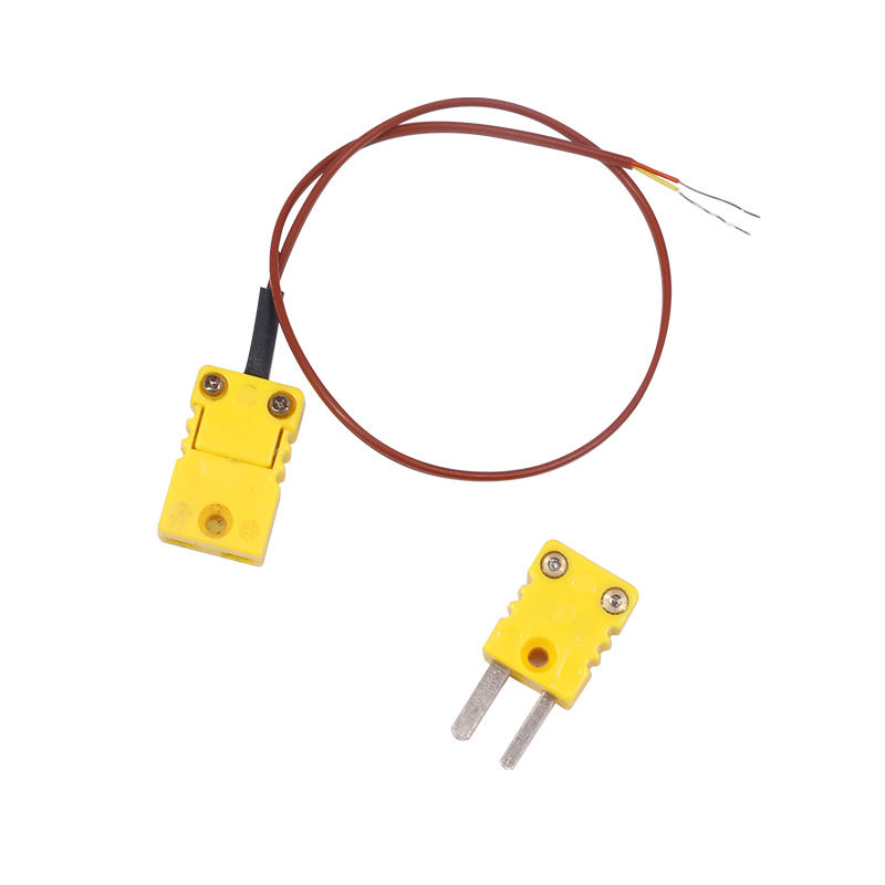 Braunes, PTFE-ummanteltes 2-Draht-Thermoelement-Verlängerungskabel zur Temperaturmessung mit Thermoelementstecker für Direktkontakt-K-Typ-Sensor