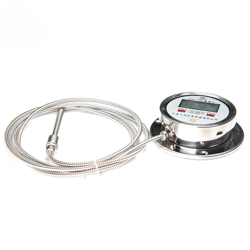 Hochpräzises Digitalanzeige-Thermometer, radiales K-Typ-Pt100-Thermometer, Edelstahl-Flexschlauch-Digitalthermometer