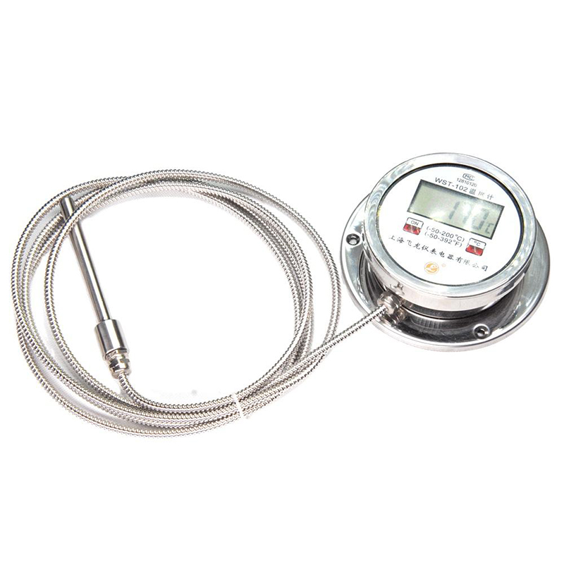 Hochpräzises Digitalanzeige-Thermometer, radiales K-Typ-Pt100-Thermometer, Edelstahl-Flexschlauch-Digitalthermometer