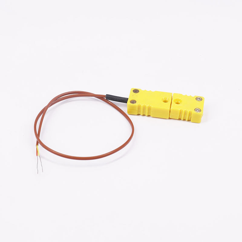 Braunes, PTFE-ummanteltes 2-Draht-Thermoelement-Verlängerungskabel zur Temperaturmessung mit Thermoelementstecker für Direktkontakt-K-Typ-Sensor