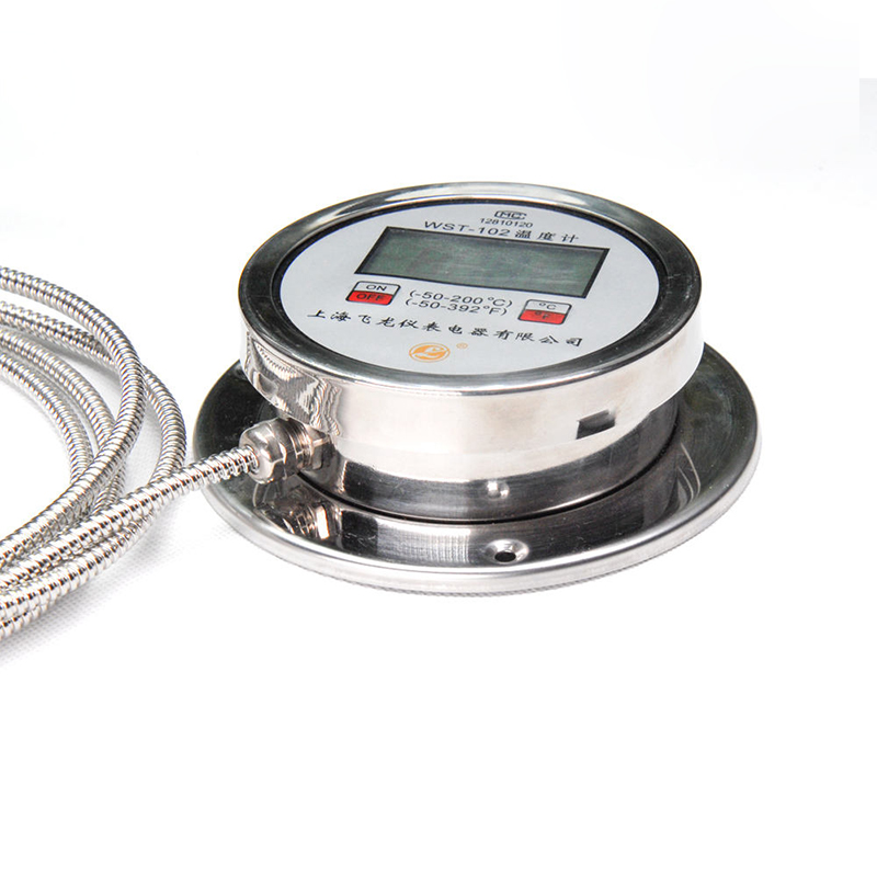Hochpräzises Digitalanzeige-Thermometer, radiales K-Typ-Pt100-Thermometer, Edelstahl-Flexschlauch-Digitalthermometer
